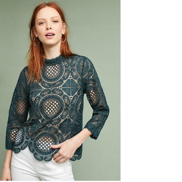 anthropologie Tops - NEW Anthropologie Laced Medallion Top